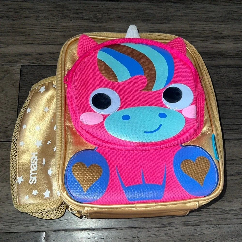 Googly eye unicorn metallic gold like lunchbox